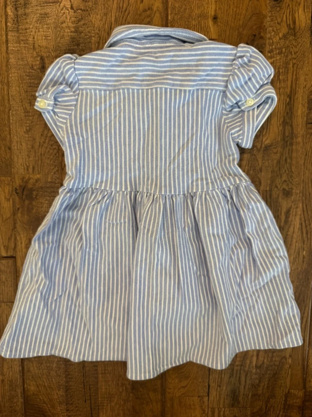 Ralph Lauren Oxford Stripe Pique Dress Bloomers Baby Girl Size 12 Months